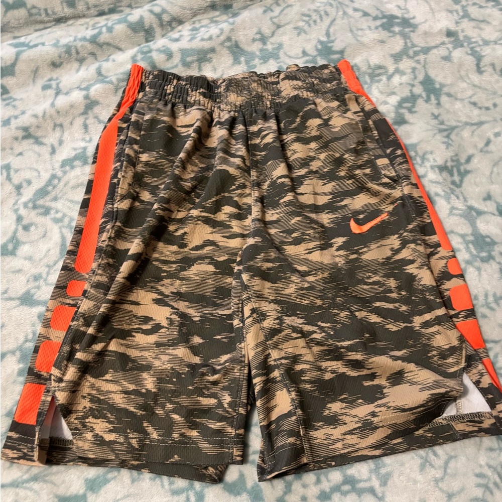 Nike Elite Boy's Camo Orange Shorts